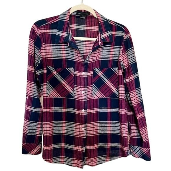 Sanctuary Long Sleeve Plaid Top XB0016XCLR Medium - Picture 1 of 9